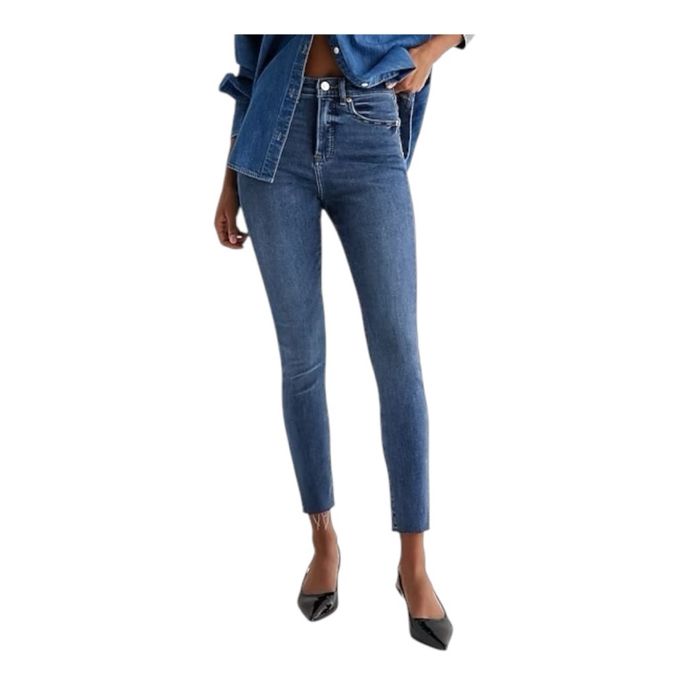 NWT Express Skinny High-Rise Cropped Luxe Comfort Jeans - Dark Blue Size 8 Short